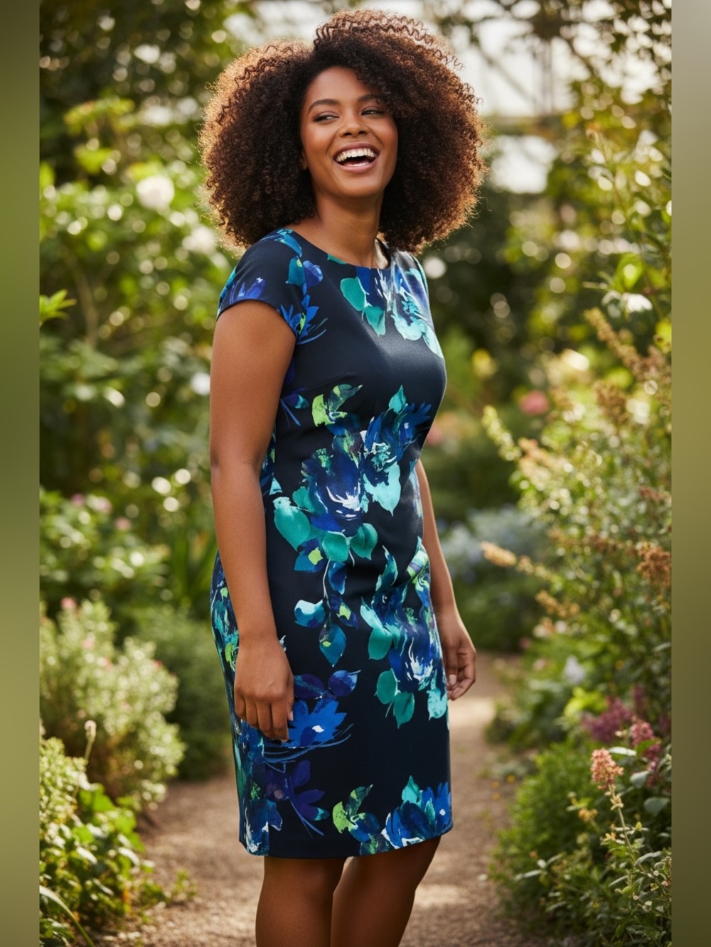 Vince Camuto Floral Print Scuba Sheath Dress